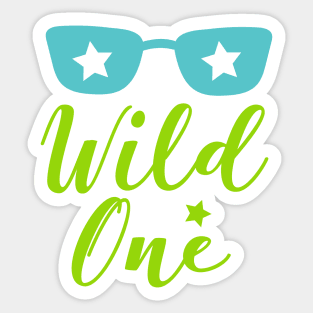 Wild One, Wild Child, Sunglasses, Stars Sticker